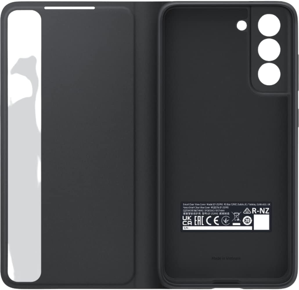 SAMSUNG Electronics EF-ZG990CBEGEW – Carcasa para Galaxy S21 FE Smart Clear View, color grafito, talla única