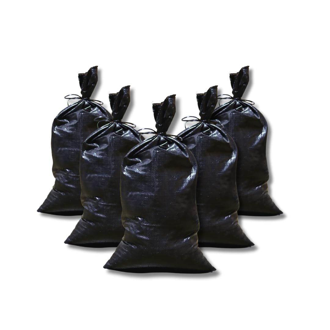 DURASACK Bolsas de arena resistentes con cuerdas de amarre, bolsas de arena de polipropileno tejidas vacías para control de inundaciones con 1600