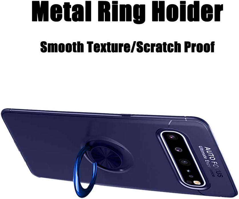 Asuwish Funda compatible con Samsung Galaxy S10 5G y protector de pantalla de vidrio templado, soporte de anillo, soporte de soporte, accesorios de