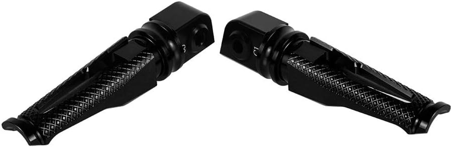 Rear Motorcycle Footpegs CNC Aluminum Accessories for Yamaha YZF R6 2006-2017 for R1SM 2009-2014 (Black)