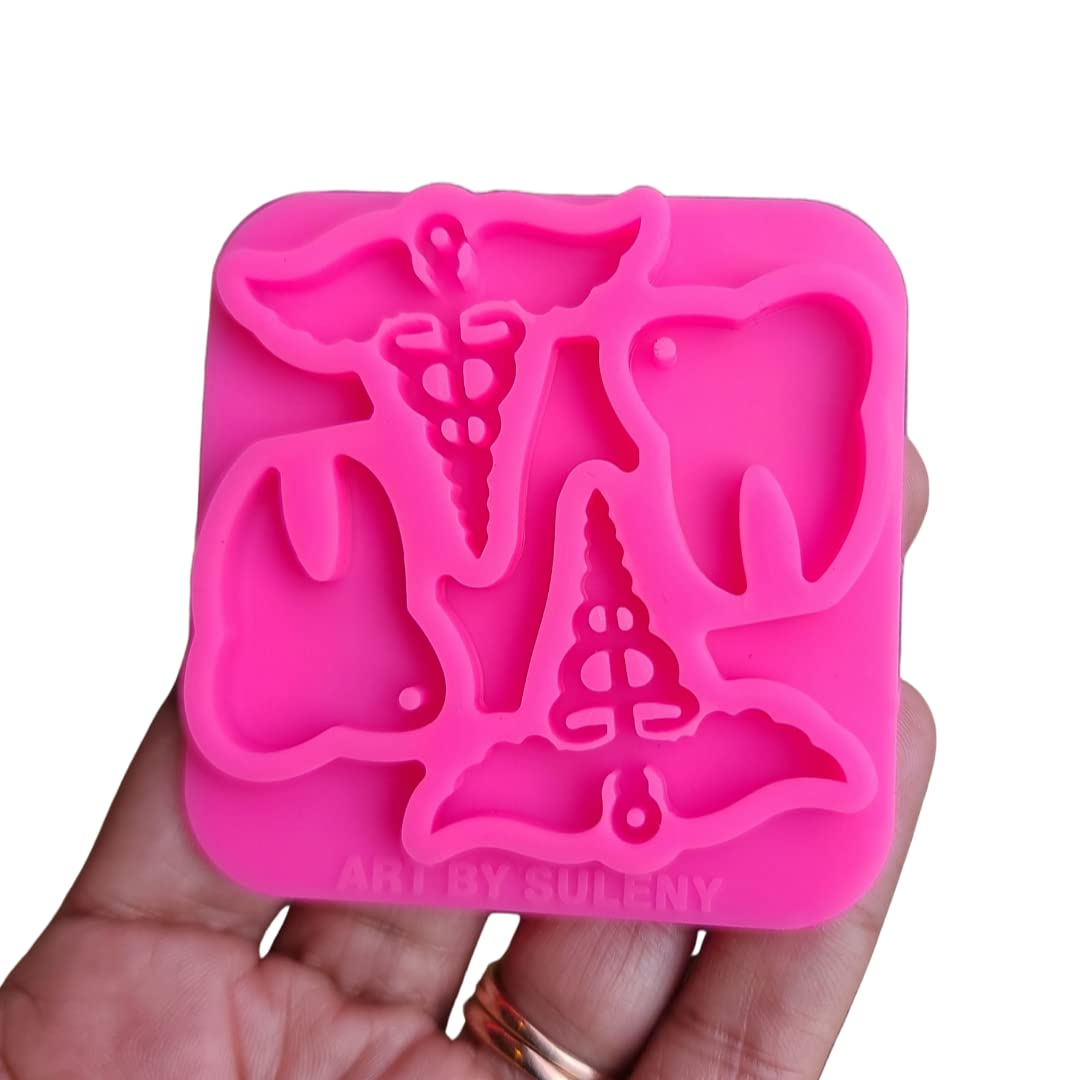 Tooth Silicone Mold – Molar Mold – Medical Staff Mold for Earrings – Medical Symbol Mold for Resin – Jewelry – Dentist Silicone Mold