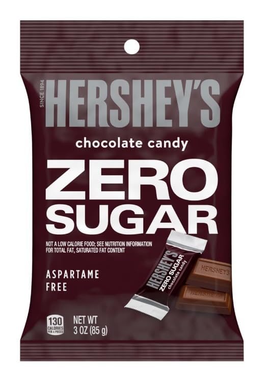 Zero Sugar Hershey – Paquete variado  Paquete de 5  Relleno de caramelo, chocolates, oscuro especial, empanadas de menta, tazas de mantequilla de