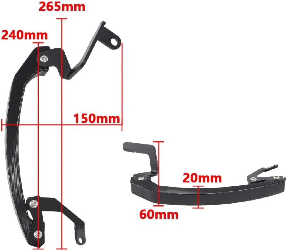 Reposabrazos de asiento trasero para motocicleta, manillares de agarre para asiento trasero pasajero, mango de riel para Y&AMAHA MT07 FZ07 MT FZ 07