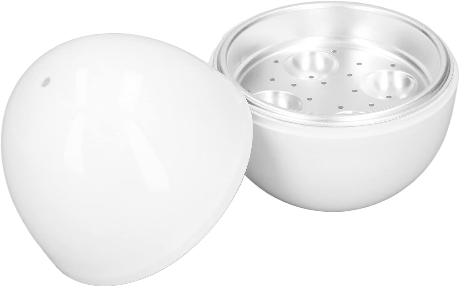 Olla eléctrica rápida para huevos duros, capacidad para 4 huevos, para huevos duros, escalfados, revueltos, tortillas, verduras al vapor, albóndigas