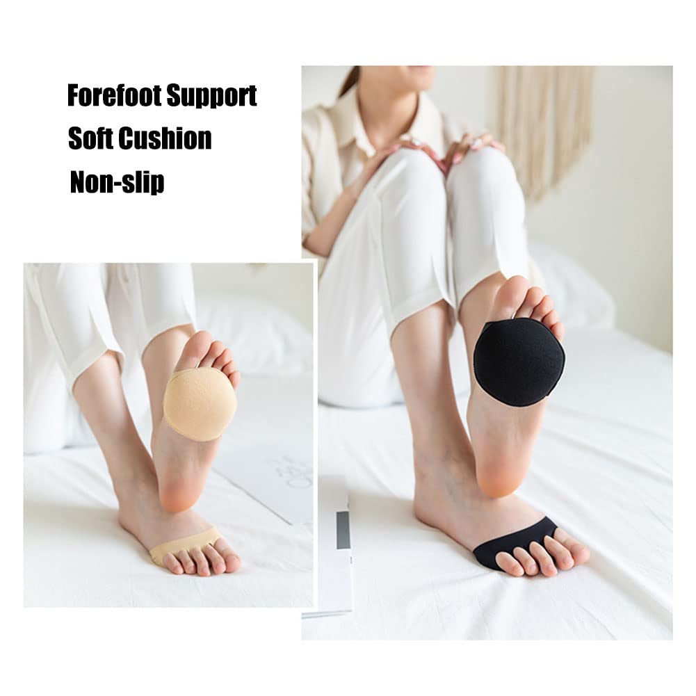 5 pares de almohadillas de tela de panal para el antepié, almohadillas metatarsianas suaves, almohadillas de bola de pie, calcetines de forro de