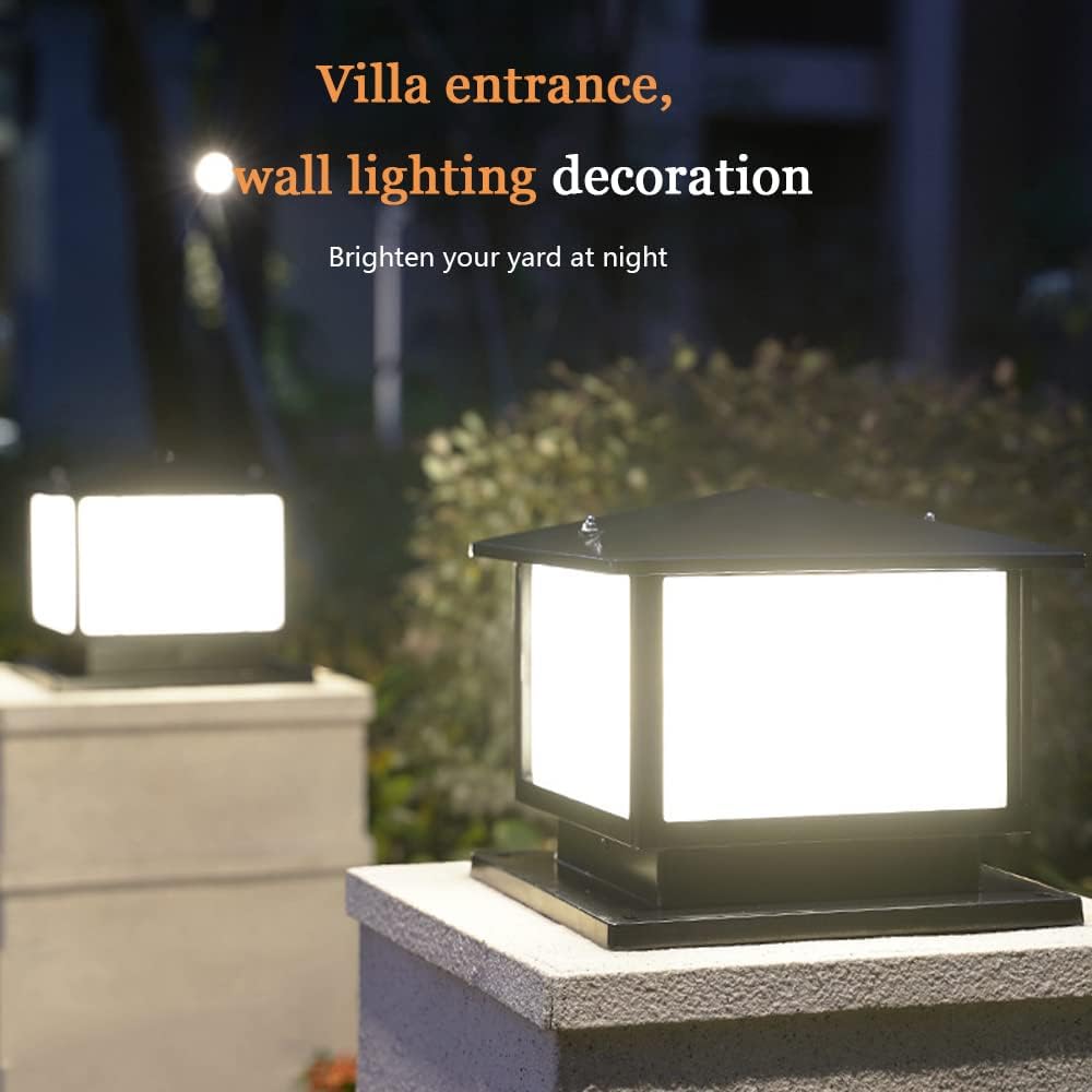 Luz de pilar europea impermeable IP65 para exteriores, estilo vintage, patio, pasillo, césped, columna de luz, villa E27, luz de casquillo de