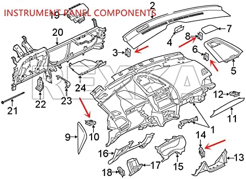 Rexka 30 piezas de consola central, radio, DVD, panel de salpicadero, clip de bisel, retenedor compatible con Ford Mercury Mustang Edge Escape