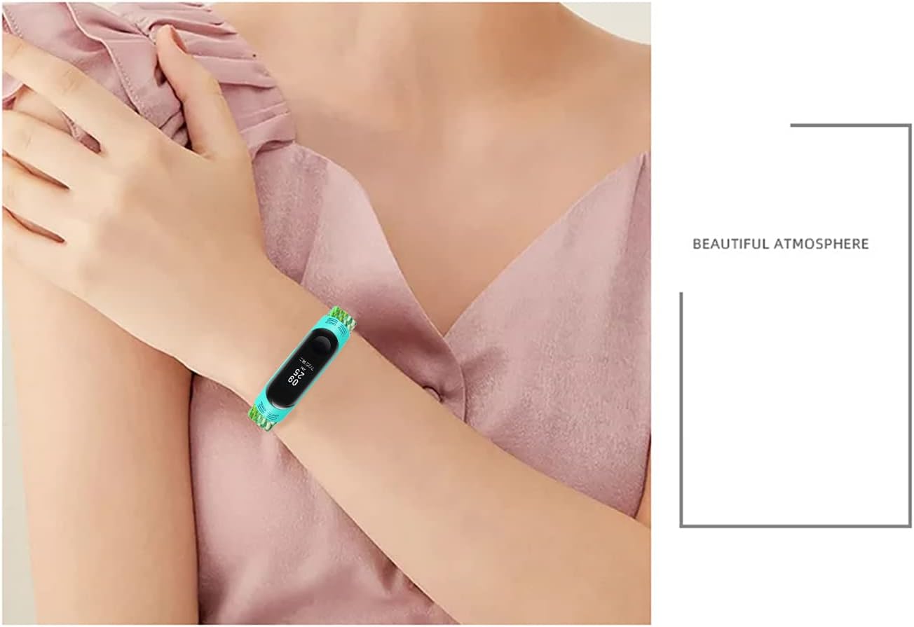 Banda para Xiaomi Mi Band 5 6 7 Bandas, Mujeres Hombres Suave Elástico Trenzado Solo Loop Nylon Sport Reemplazo Pulsera para Mi Band 4 3 Fibras