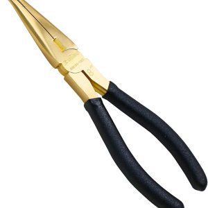 WEDO Alicates de nariz doblada de latón de 8 pulgadas, alicates de punta de aguja redondos de 45 grados, alicates de punta larga con mango WEDO Alicates de nariz doblada de latón de 8 pulgadas, alicates de punta de aguja redondos de 45 grados, alicates de punta larga con mango