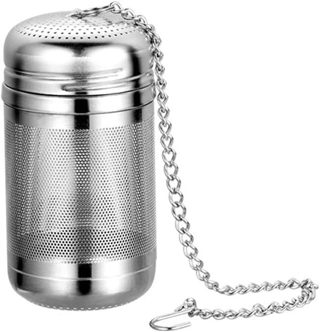 1 colador de té, infusor de té de acero inoxidable, hojas de té, condimentos de especias, tetera, filtro de café de malla fina (S, plateado)