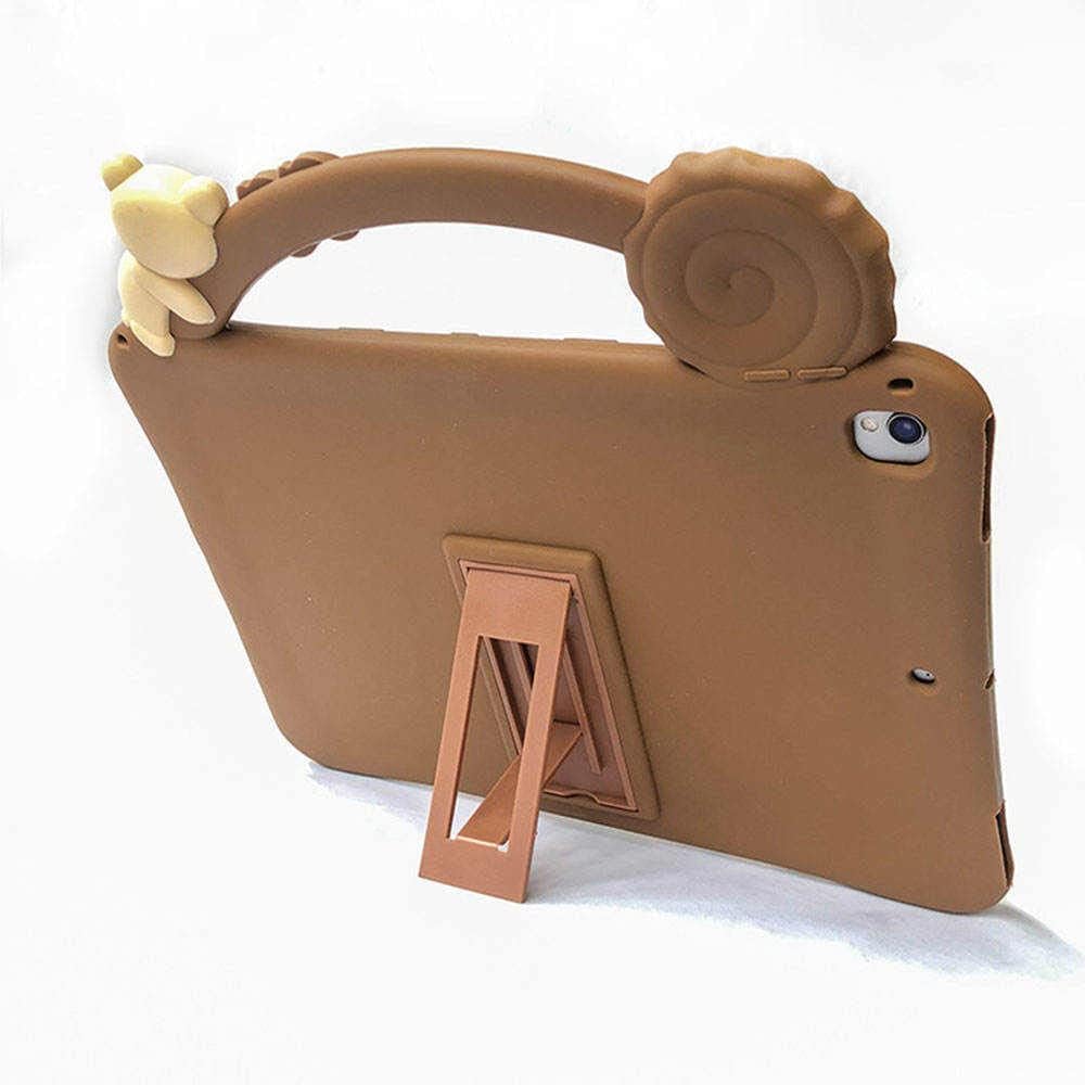 Funda para iPad con diseño de oso adorable para niños, soporte plegable, funda de silicona flexible, funda diseñada para galletas para iPad 7