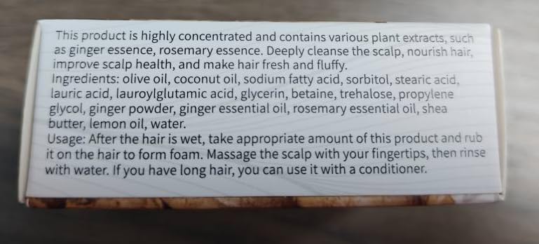 Barra de champú para el crecimiento del cabello, limpieza profunda del cuero cabelludo, masaje para el crecimiento del cabello, barra de champú