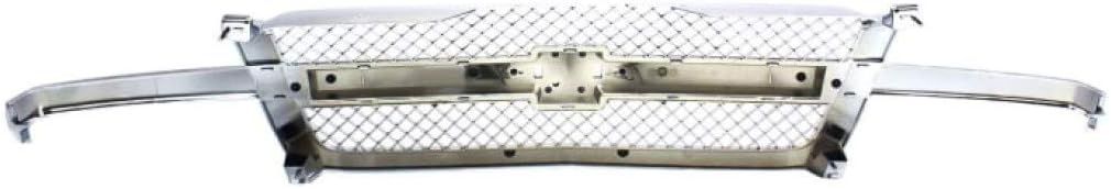 Para Chevy Silverado 15002500 HD Grille Assembly 2003 04 05 2006  Malla  Cromo  Con barra central  BaseLSLT  Incluye plástico clásico 2007