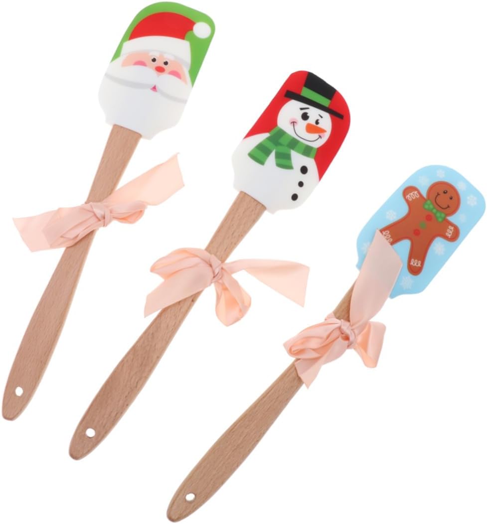 ABOOFAN 9 Pcs Christmas Silicone Spatula Espatulas De Reposteria Butter Scraper for Restaurant Cake Spatula for Bakery Silicon Spatulas Kitchen