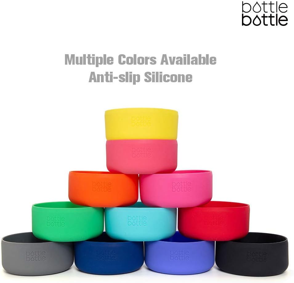 bottlebottle Funda protectora de silicona apta para 12-64 onzas para Hydro Sports, Simple Modern, Takeya, MIRA, Iron Flask y otras marcas de botella