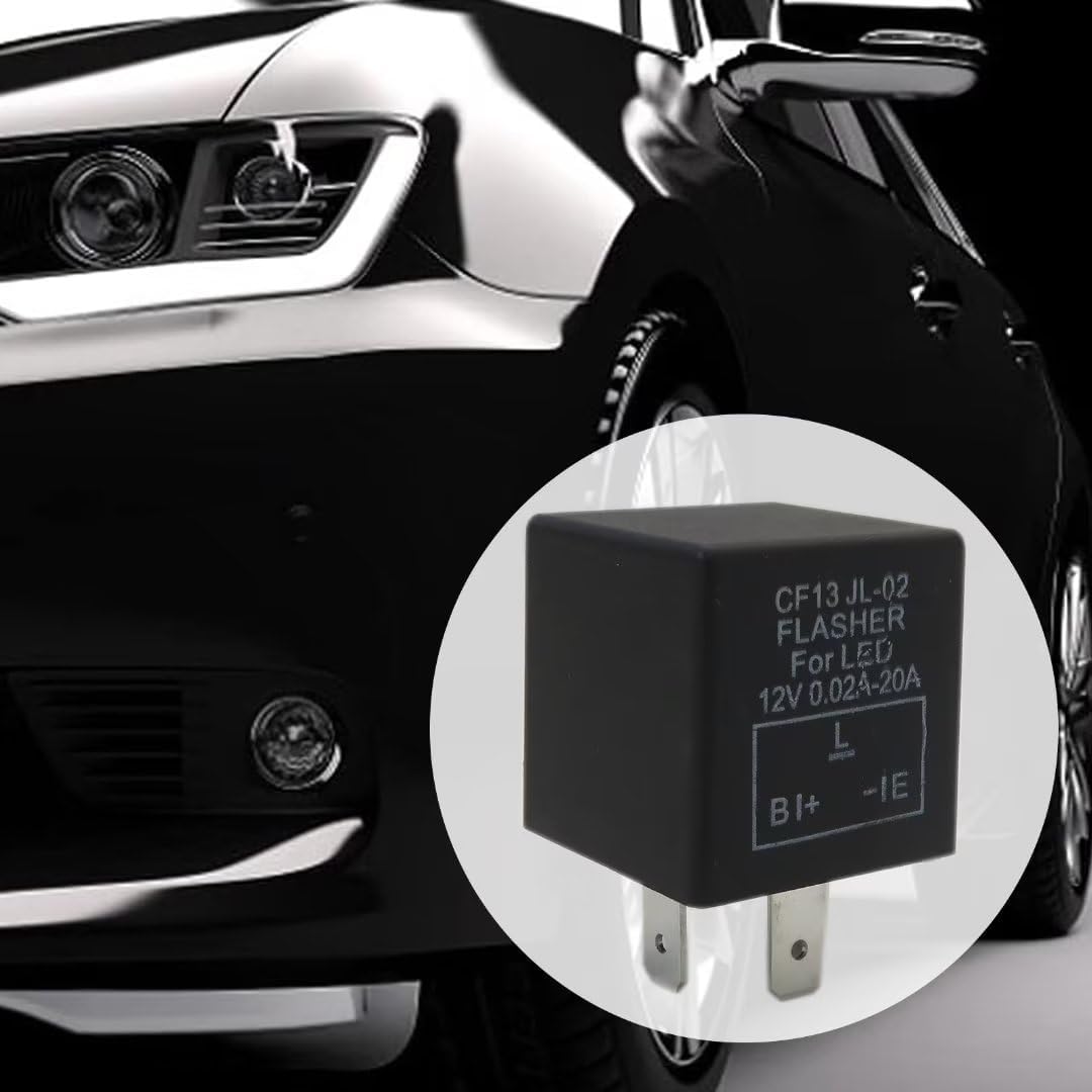 3-Pin CF13 JL-02 Adjustable LED Flasher Relay for Turn Signal Light Hyper Flash Fix Replacement for 2016 Hyundai Elantra GT GLS Hatchback 4-Door