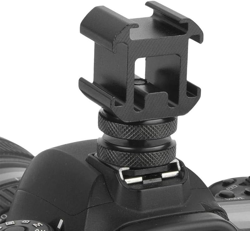 Adaptador de montaje en base de zapata triple para monitor de micrófono, luz de video LED, 1 ud