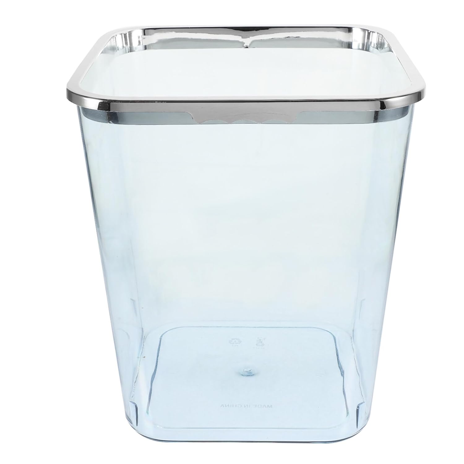 STOBOK Cubo de basura cuadrado transparente grande para basura, contenedor decorativo de 1.5 litros para el hogar, oficina, baño, dormitorio, cocina