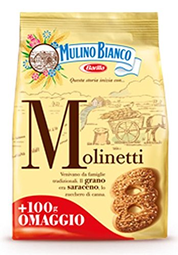 Mulino Bianco Galletas de mantequilla “Molinetti” con harina de trigo sarraceno y azúcar morena – 28.21 oz (800 g) Paquete de 3 Importación italiana