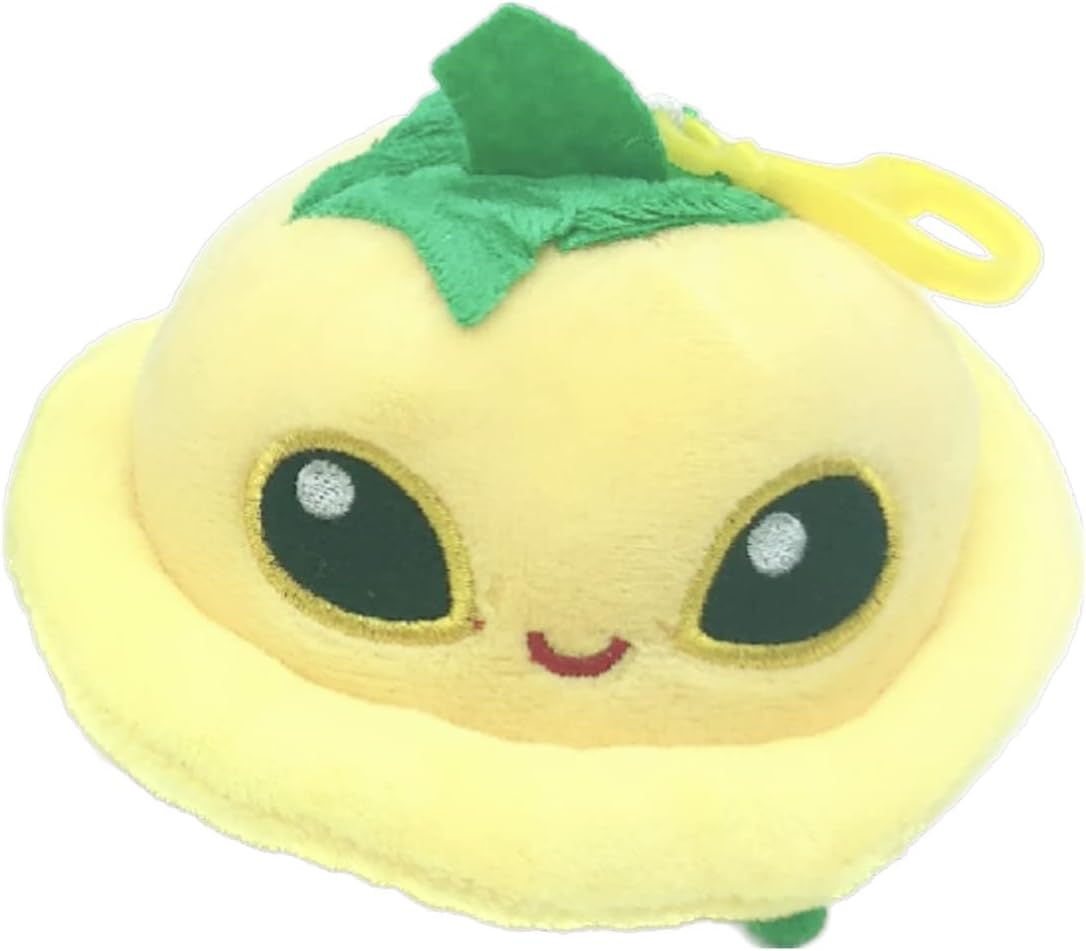 Juego de 4 llaveros de peluche de plantas y zombis, juguetes rellenos de figura de PVZ suave, patatas de muñeca, platillo volador amarillo, hongos