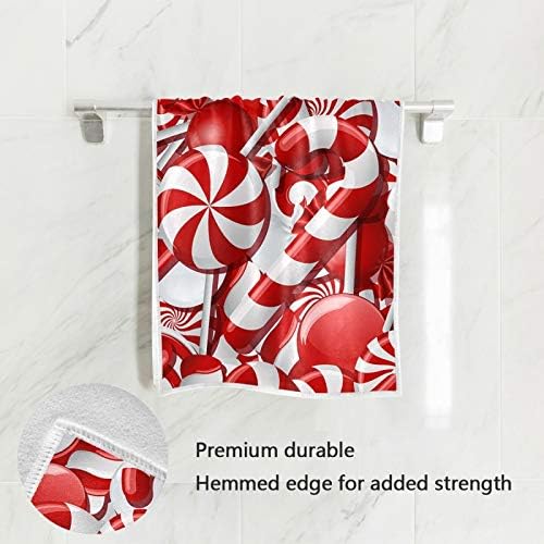 Toallas de mano de bastones de caramelo de Navidad, color rojo, de calidad premium, toallas de cocina de alta calidad, decoración de baño, hotel,