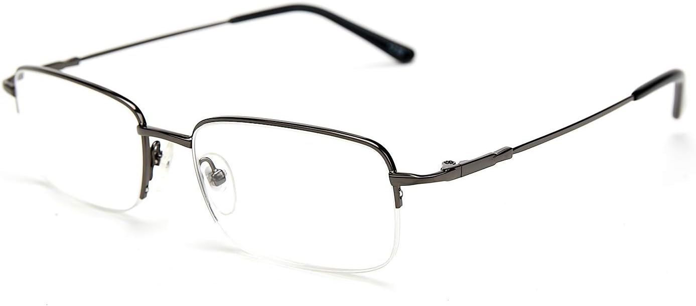 Gafas de lectura progresivas multifocales para computadora, gafas presbiópicas con bloqueo de luz azul, lentes de metal con memoria para hombres
