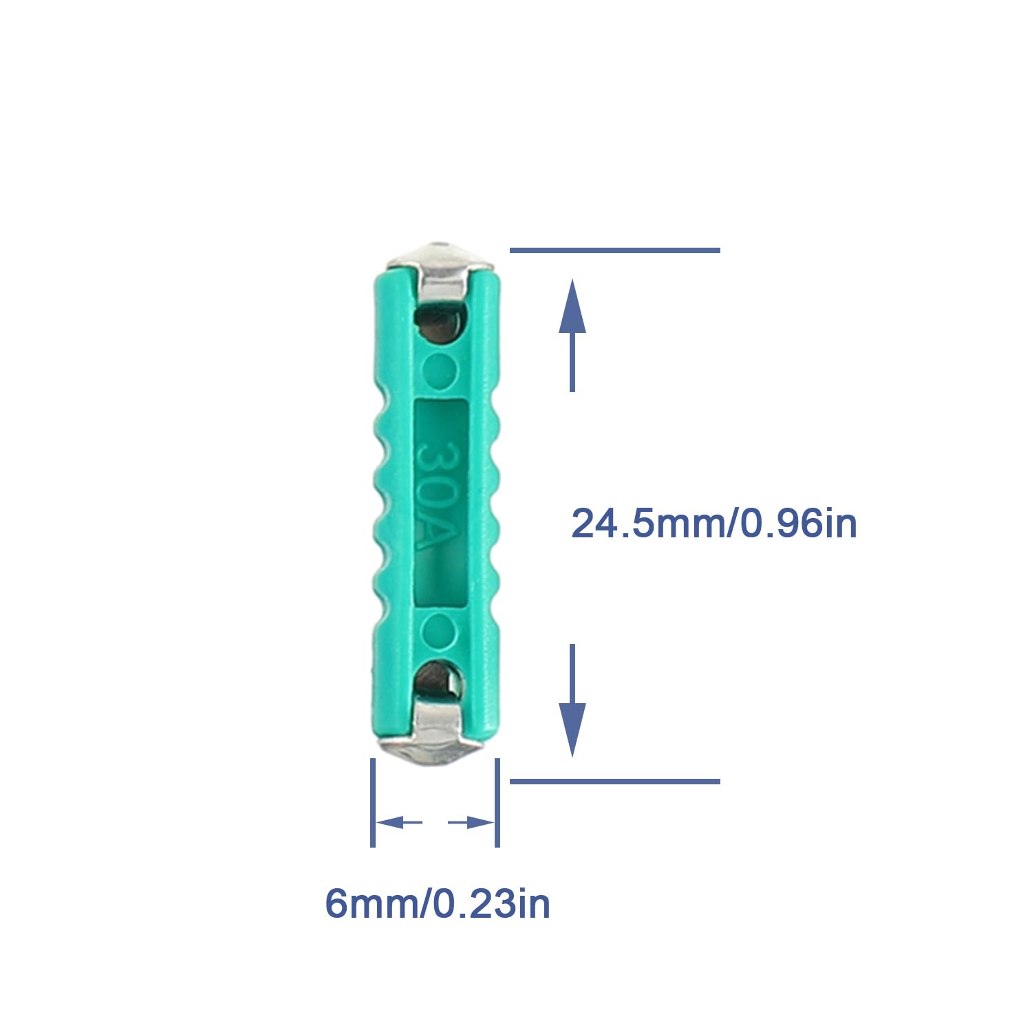 BOJACK Juego de fusibles de torpedo de 8 tipos, 120 piezas, fusibles en forma de torpedo, fusible automotriz 5A, 8A, 10A, 16A, 20A, 25A, 30A, 40A,