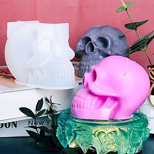 Molde de resina reutilizable de silicona para vela, cubo de hielo de fácil liberación, molde 3D grande para fiesta de Halloween, velas, mousse,