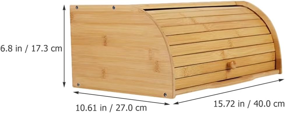 Hemoton Caja de bambú para alimentos para alimentos cajas de pan para encimera de cocina, organizador de pan, almacenamiento de pan, soportes para