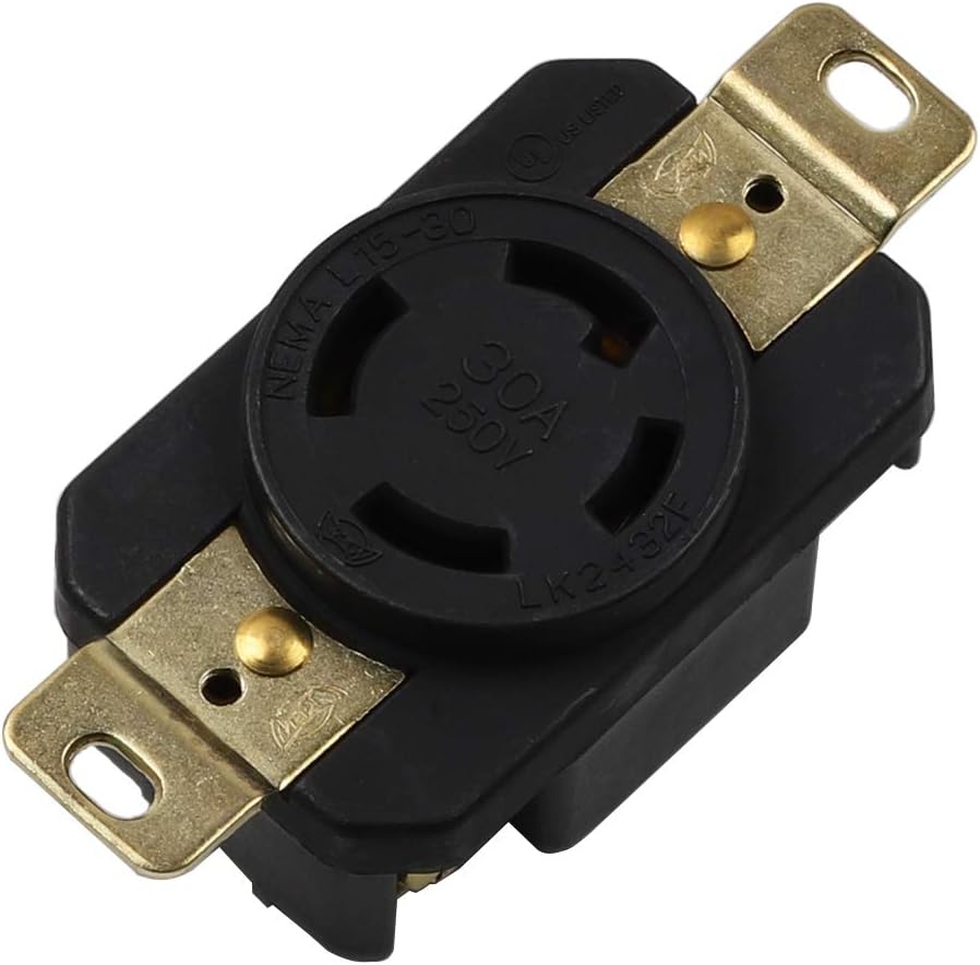 Nema L15-30R 30A 250V 3 polos 4 cables Conector de receptáculo hembra de bloqueo de grado industrial, bloqueo giratorio industrial L15-30R