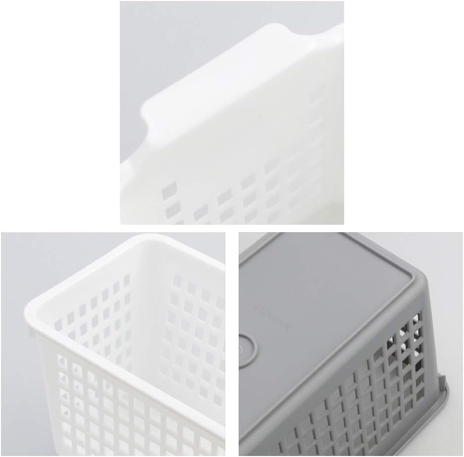Cesta de almacenamiento de plástico, cestas de plástico delgadas profundas, 6 paquetes
