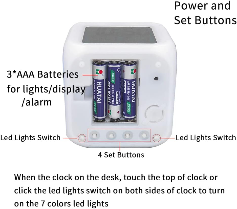 Bocaihua – Reloj despertador digital con luces LED, diseño de pájaros, pingüino, azul, para niños, adolescentes, adultos, hogar, oficina, decoración