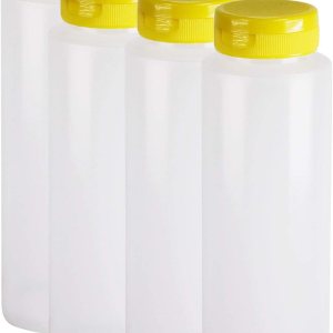 Pinnacle Mercantile Botellas de condimento de plástico fáciles de apretar con tapa superior amarilla de 8 onzas, juego vacío 6 Pinnacle Mercantile Botellas de condimento de plástico fáciles de apretar con tapa superior amarilla de 8 onzas, juego vacío 6
