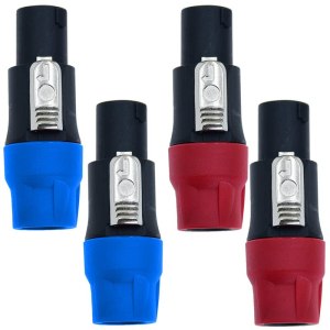 Conectores de cable para altavoz de escenario, conector de cable adaptador de speakon, 4 polos, 4 pines, bloqueo de torsión, amplificador de corona Conectores de cable para altavoz de escenario, conector de cable adaptador de speakon, 4 polos, 4 pines, bloqueo de torsión, amplificador de corona