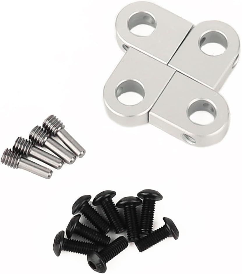 ZXYRC Soporte de poste de cuerpo de aleación de aluminio CNC para 110 RC Crawler Axial SCX10 PRO Actualizaciones de metal (Plata)