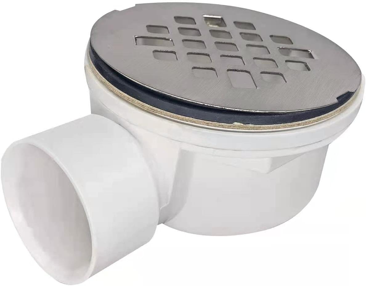 Drenaje de base de ducha de repuesto de 2.0 pulgadas, drenaje de salida lateral de PVC de 2.0 pulgadas (níquel cepillado)
