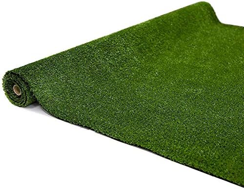 WMG – Alfombra de césped artificial de 2 x 26 pies, personalizable, césped sintético, altura de 0.4 pulgadas, césped artificial verde para