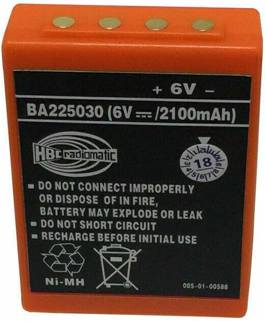 BAOBUTE BA225030 BA225030 6V 2100mAh Batería recargable HBC Radiomatic Battery BA225030 para grúa HBC Control remoto Bomba Batería de camión