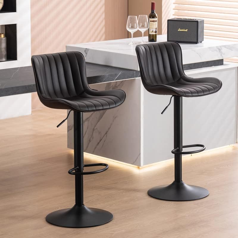 YOUNUOKE Taburetes de bar de altura de mostrador para isla de cocina de 24 pulgadas, taburetes de bar modernos marrones con taburetes giratorios