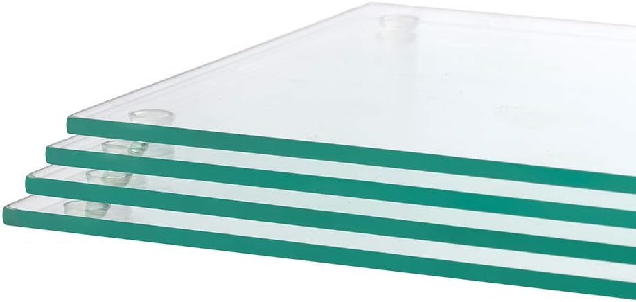 Murrey Home Juego de 4 tablas de cortar de vidrio templado transparente, bandejas de vidrio antideslizante para encimera de cocina, resistente al