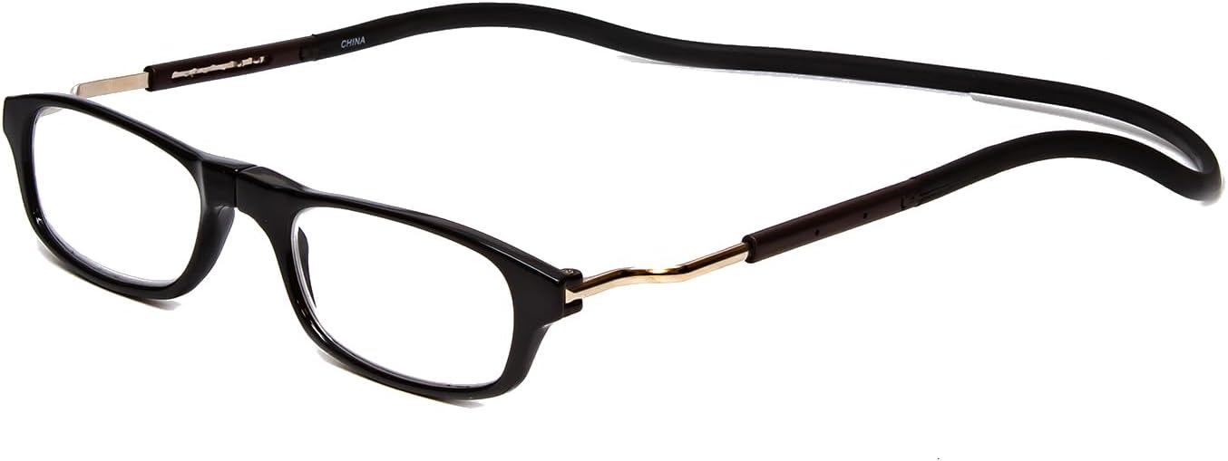 Calabria Lentes de lectura con puente magnético a presión para conectar al frente y lentes transparentes o azules para hombres y mujeres alrededor
