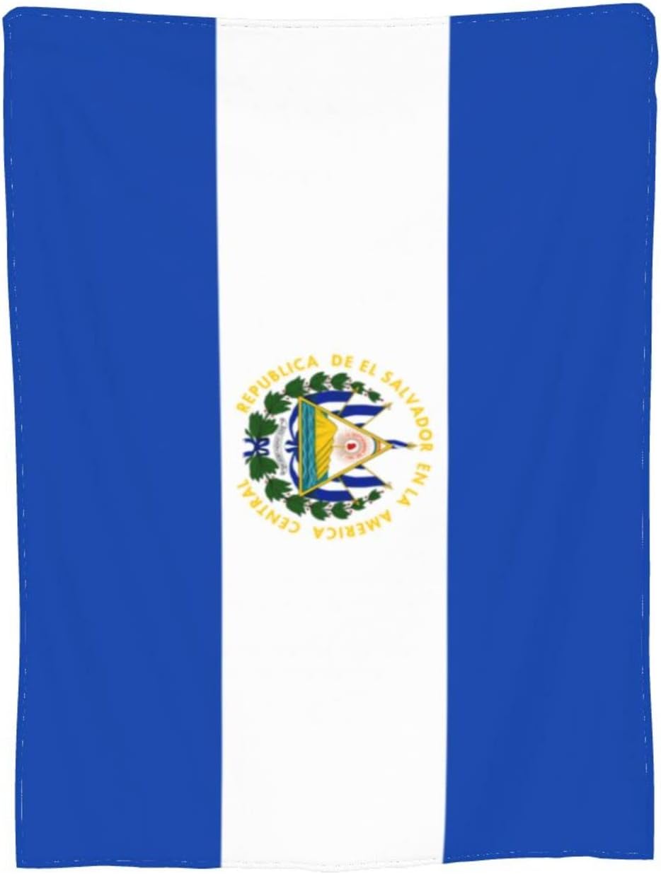 Manta de franela con diseño de bandera de El Salvador, suave y afelpada, acogedora manta de franela para sofá, cálida y decorativa