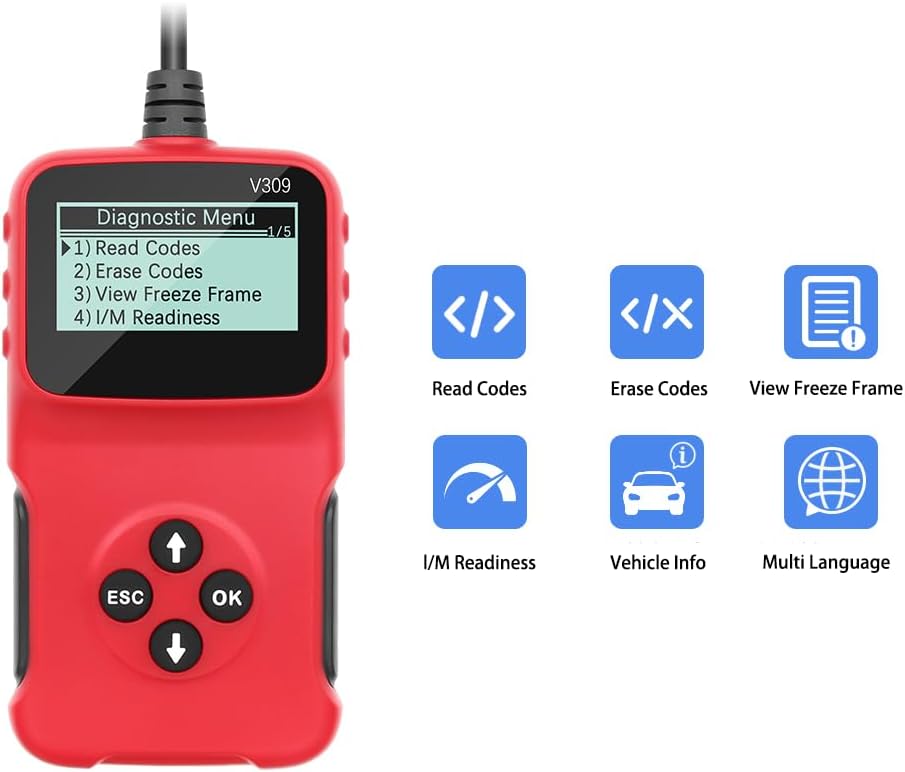 Lector de códigos de problemas automotrices, herramienta de diagnóstico automotriz, precisa, fácil de usar, portátil, amplia gama de aplicaciones,