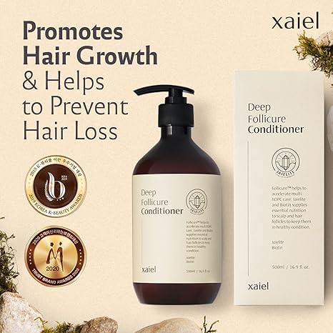 Xaiel – Acondicionador de folículo profundo  Aumenta el volumen y el brillo  Hidratante, reparador para cabello seco y dañado  Con biotina,