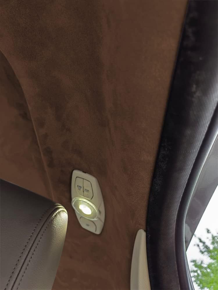 Tela de gamuza marrón oscuro con respaldo de espuma para tapicería de techo automotriz, forro de espuma artesanal para reemplazoreparación de