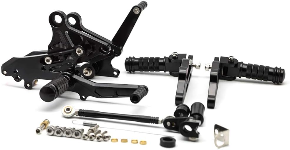 FXCNC CNC Grom Billet – Juego de clavijas traseras para motocicleta, reposapiés totalmente ajustables, compatible con GROM MSX125 2012 2013 2014