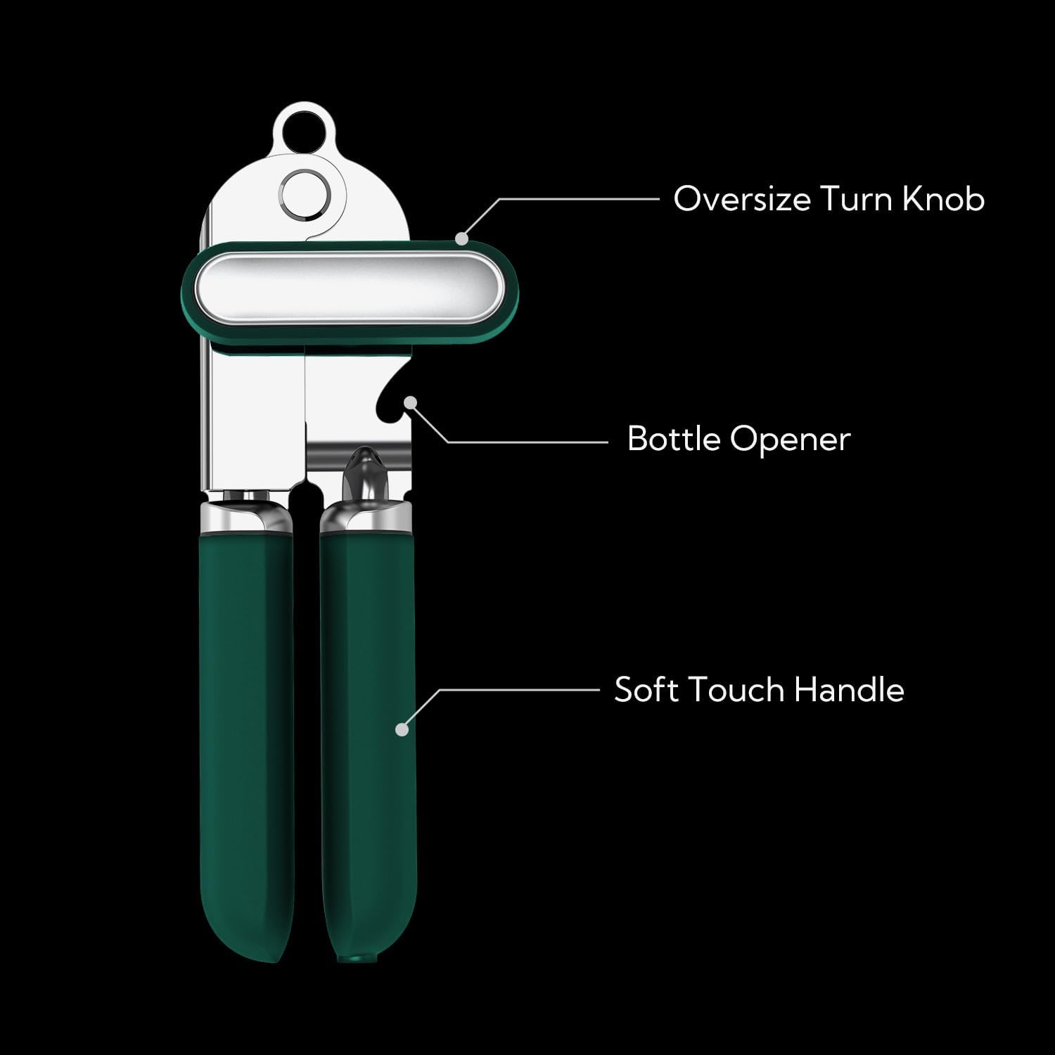 KITCHENDAO Abrelatas manual, hoja de segunda generación, abrelatas de mano con imán, rueda de corte súper afilada para corte de borde suave, perilla