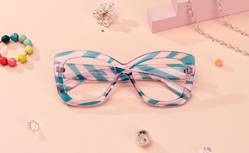 VOOGLAM Gafas de bloqueo de luz azul con estilo de gran tamaño para las mujeres anti fatiga ocular gafas UV Undra
