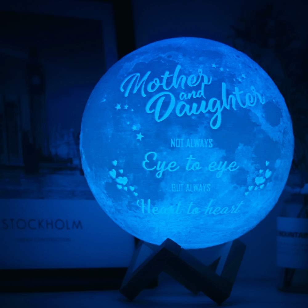 Lámpara de luna personalizada, impresión 3D, lámpara de luna con foto personalizada, imagen personalizada, regalo de luz de luna grabada para