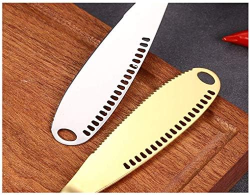 Esparcidor de mantequilla 3 en 1 de acero inoxidable, cuchillo esparcidor, utensilios de cocina (dorado)